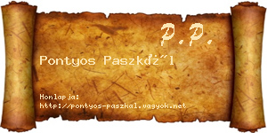 Pontyos Paszkál névjegykártya